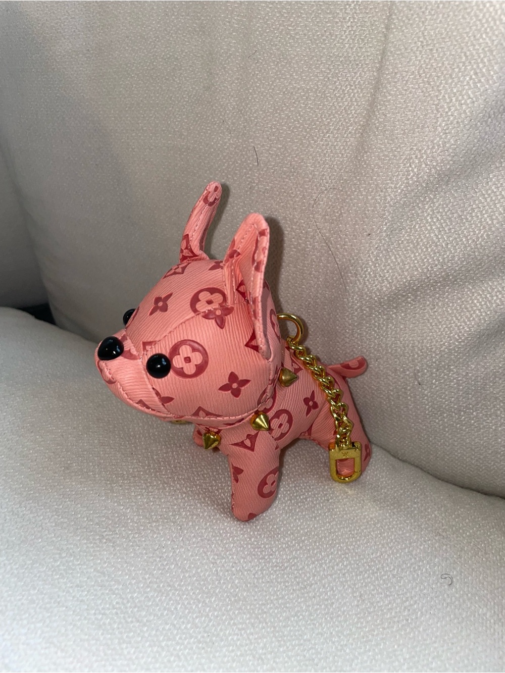 Pink Designer-Style Dog Charm Keychain/bag charm